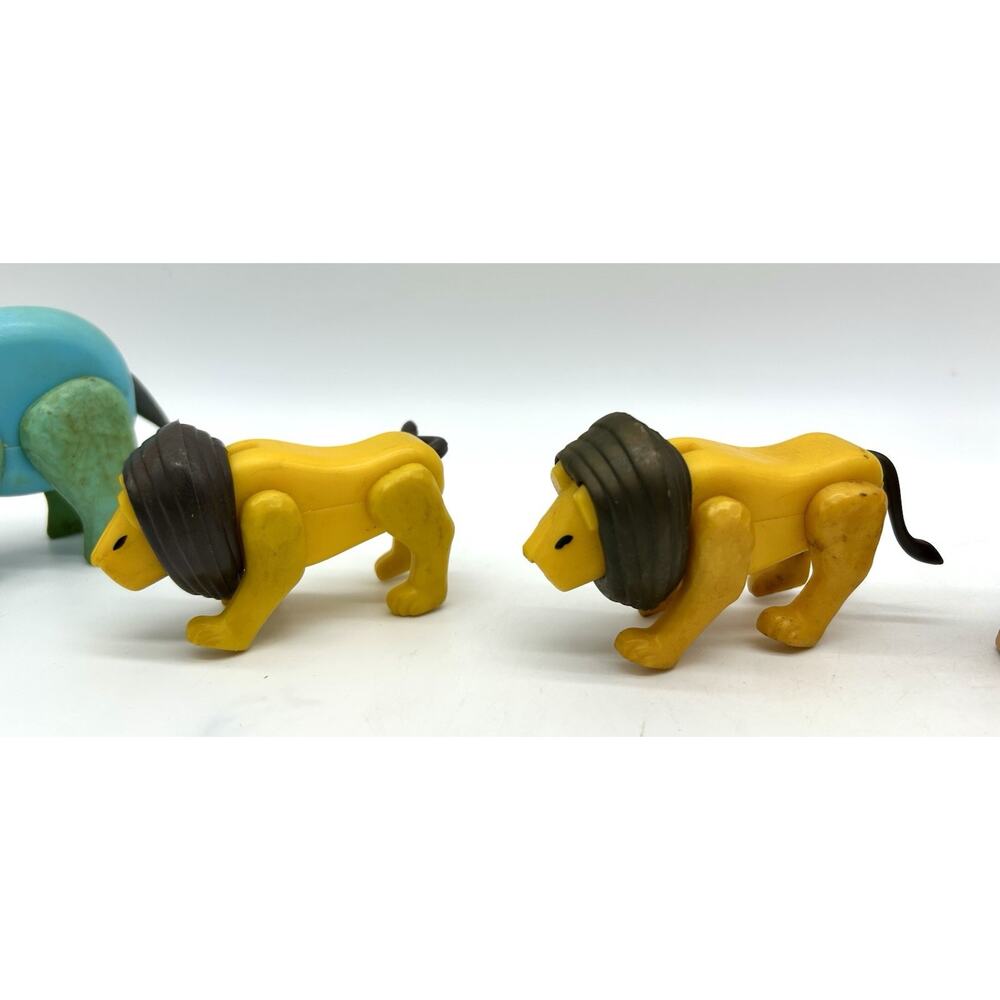 Vintage Fisher Price Little People Zoo Animals Toy Lot Elephant Lion Monkey Bear - Picture 3 of 8